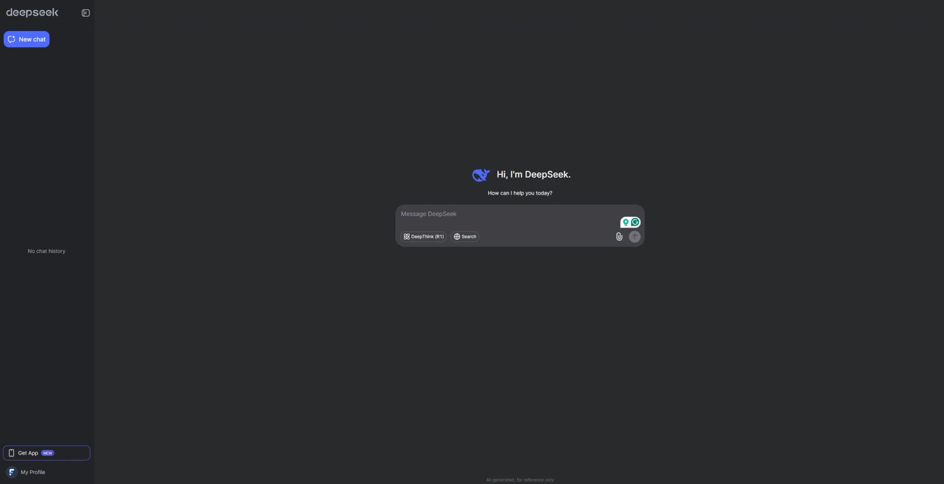 DeepSeek screenshot