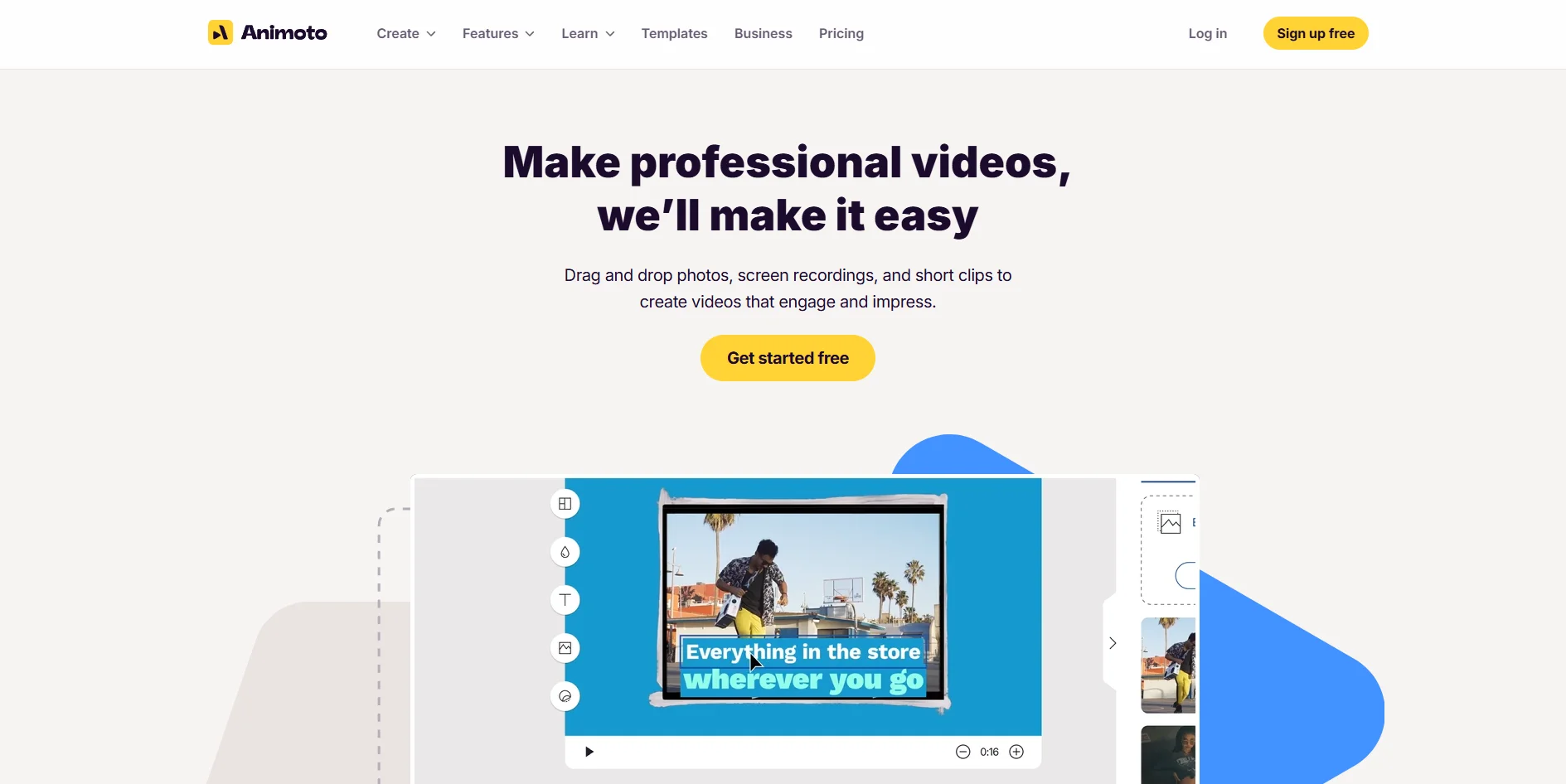 Animoto screenshot