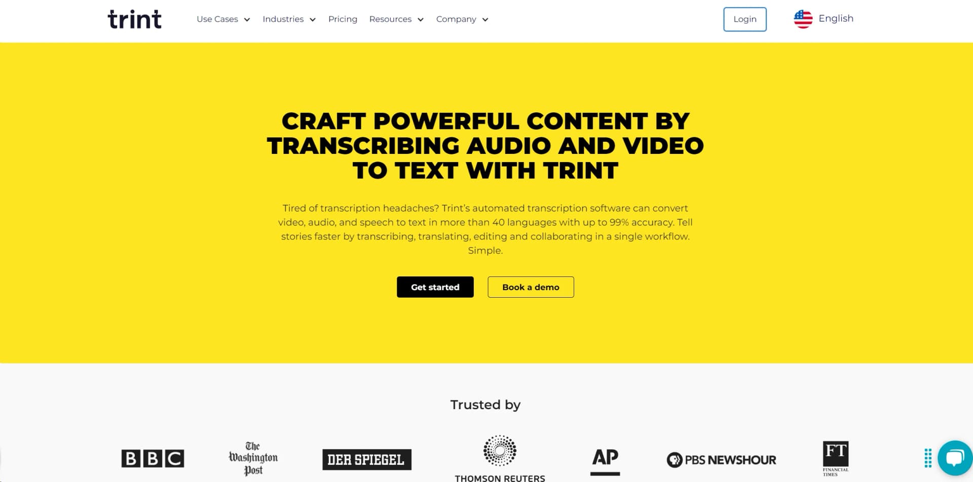 Trint screenshot