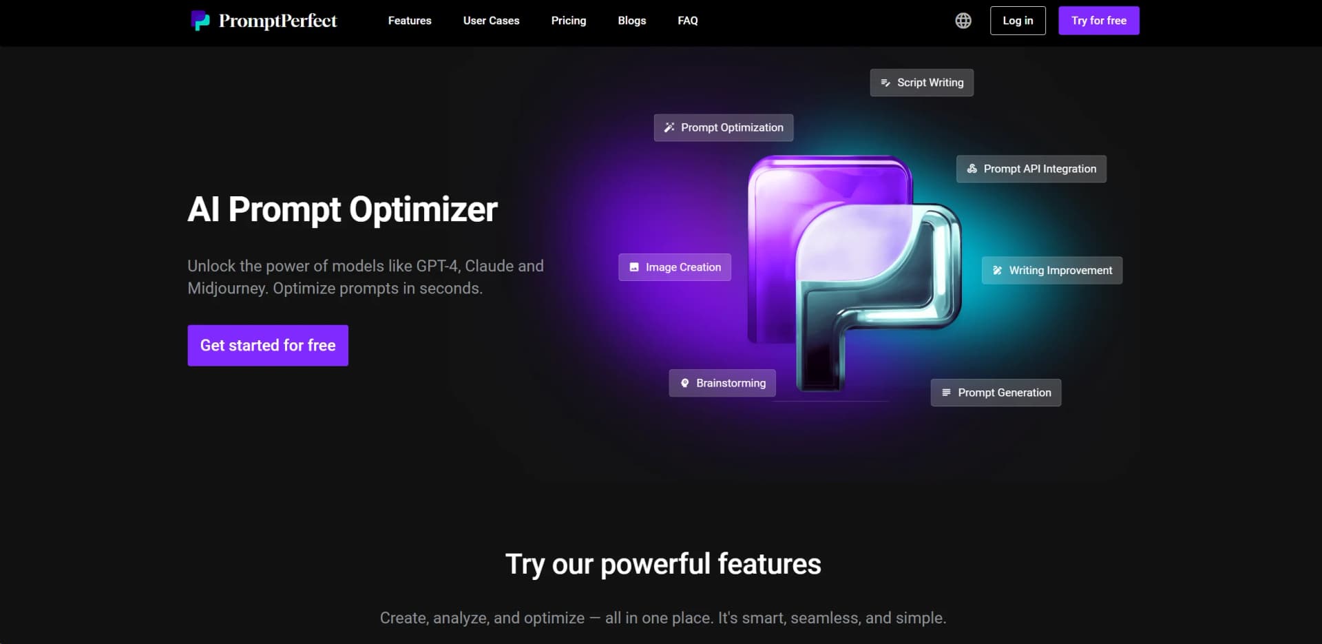 PromptPerfect screenshot