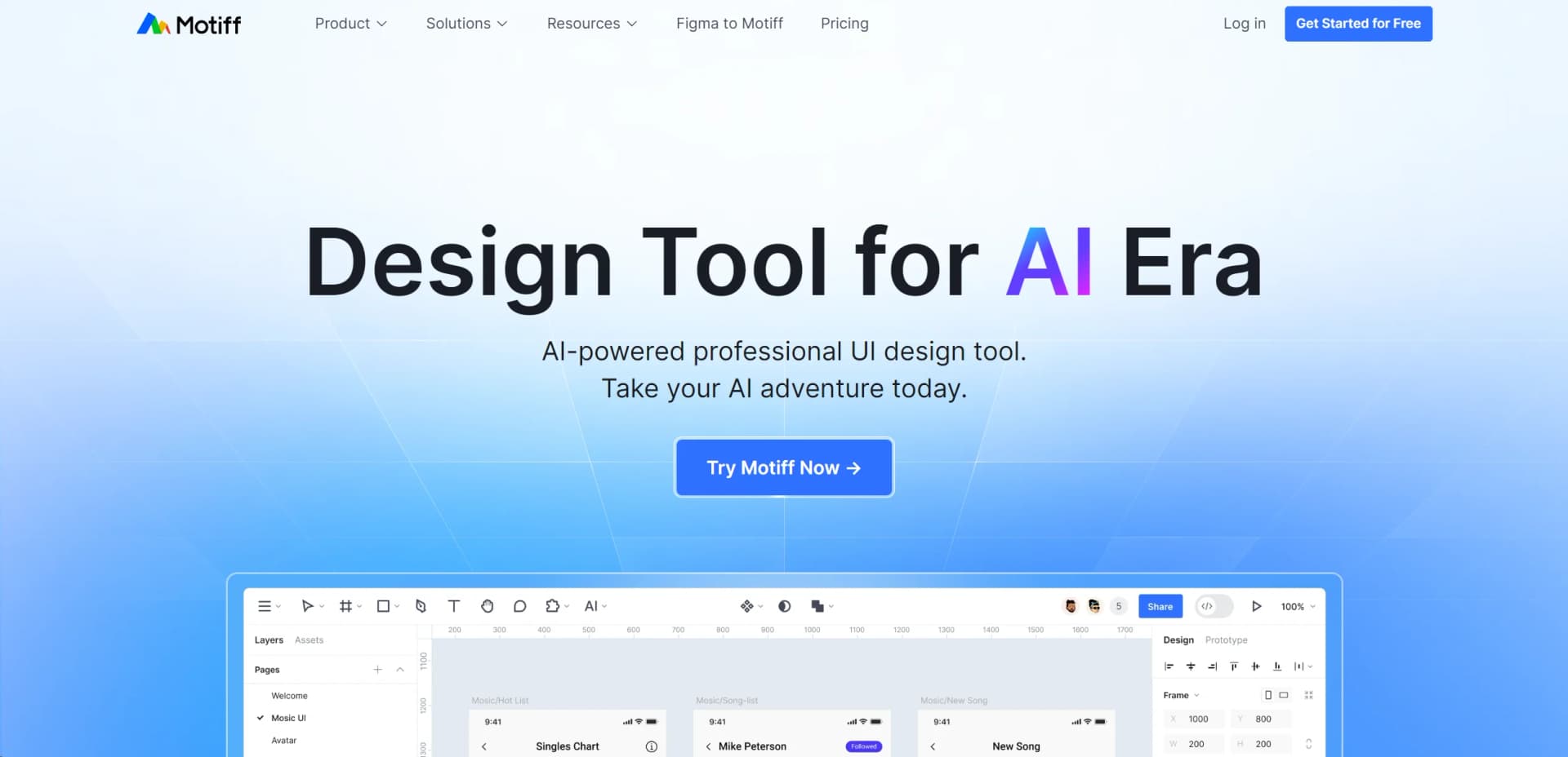 Motiff screenshot