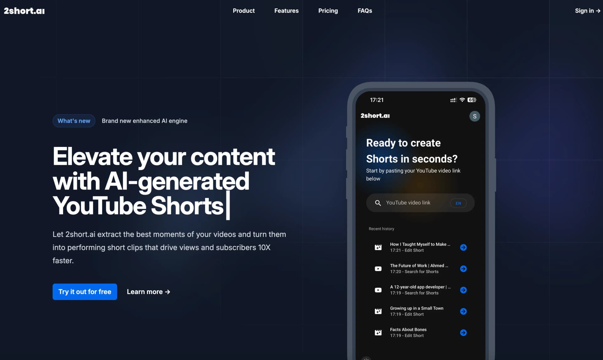 2short.ai screenshot