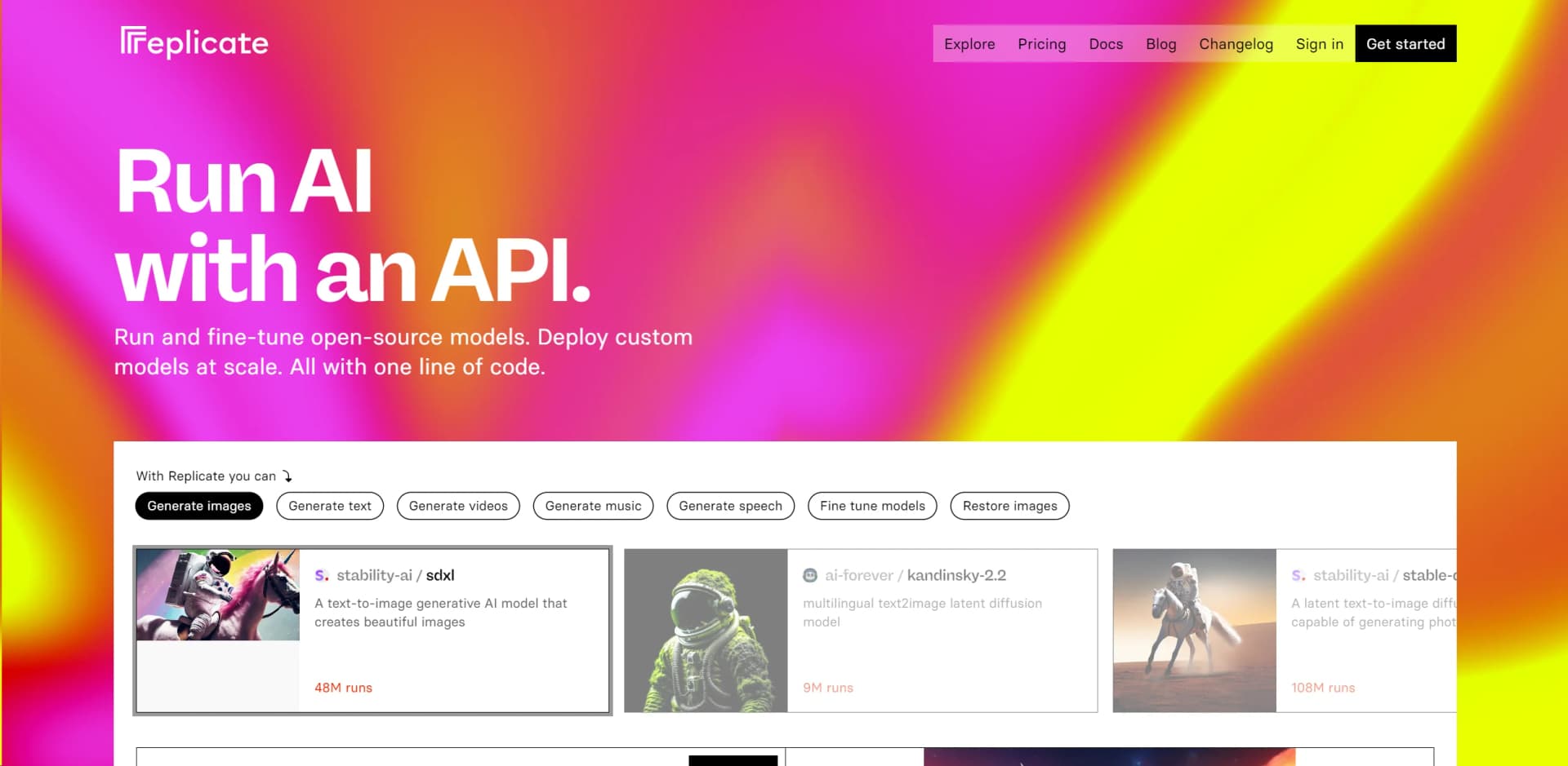 Replicate screenshot