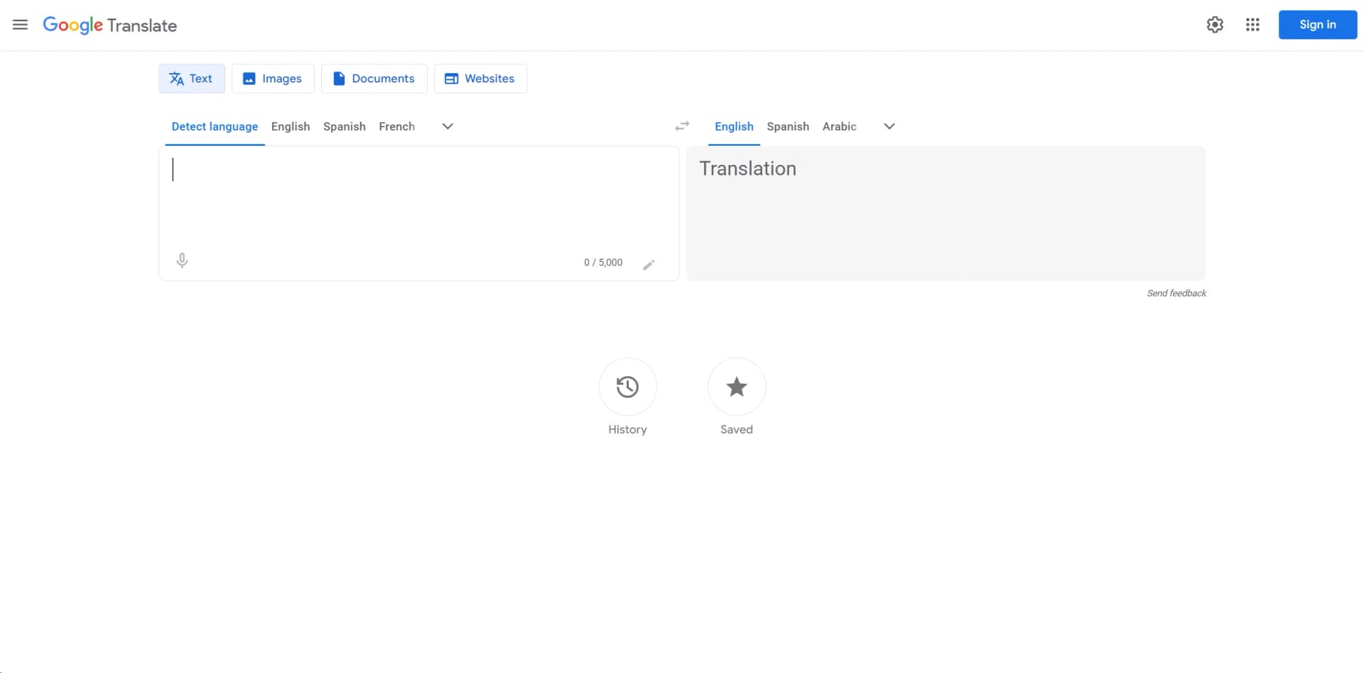 Google Translate screenshot