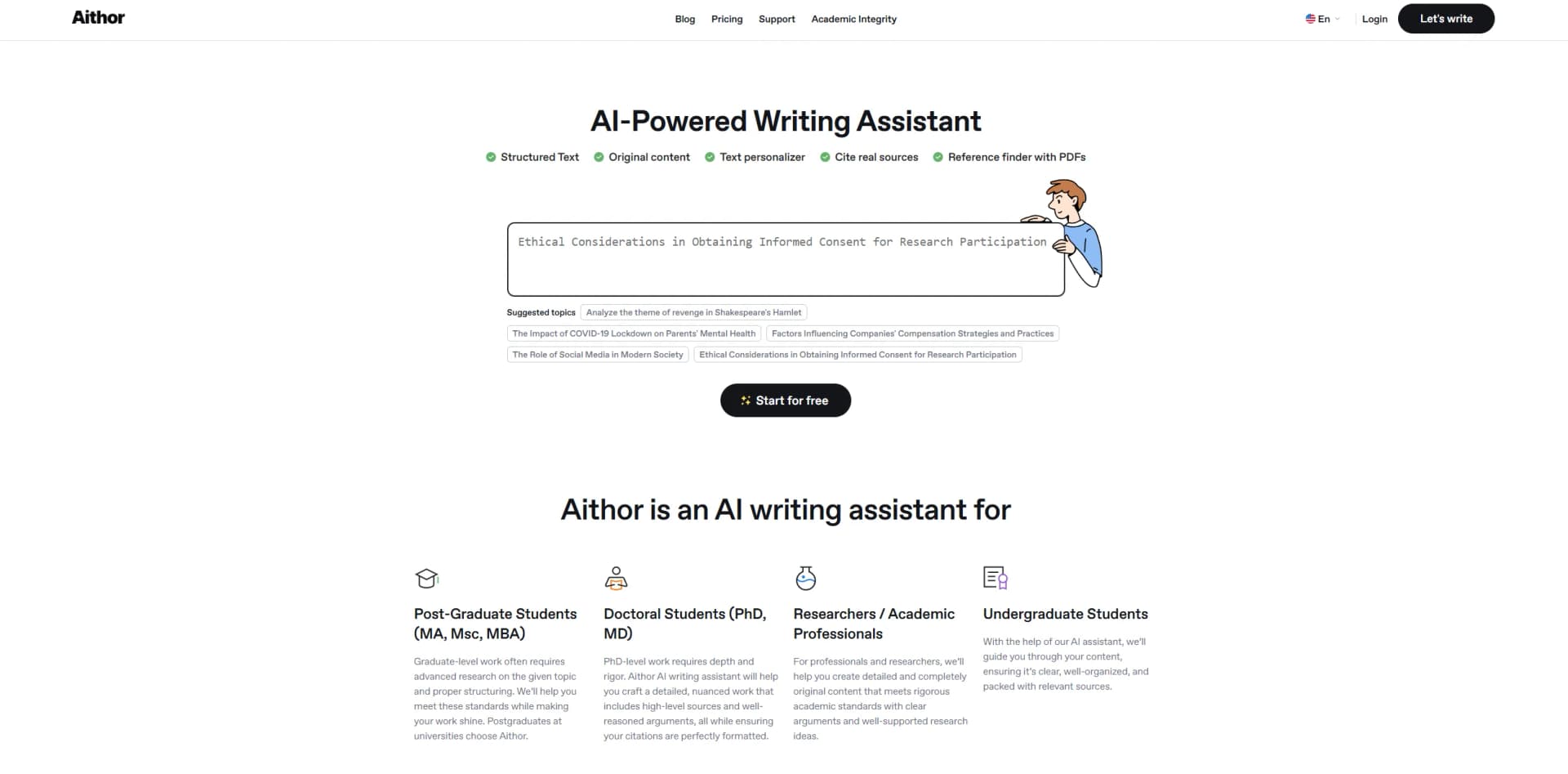 Aithor screenshot