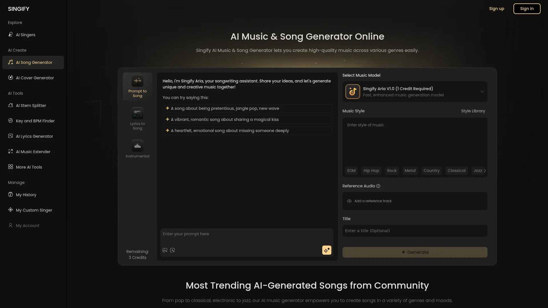Singify screenshot