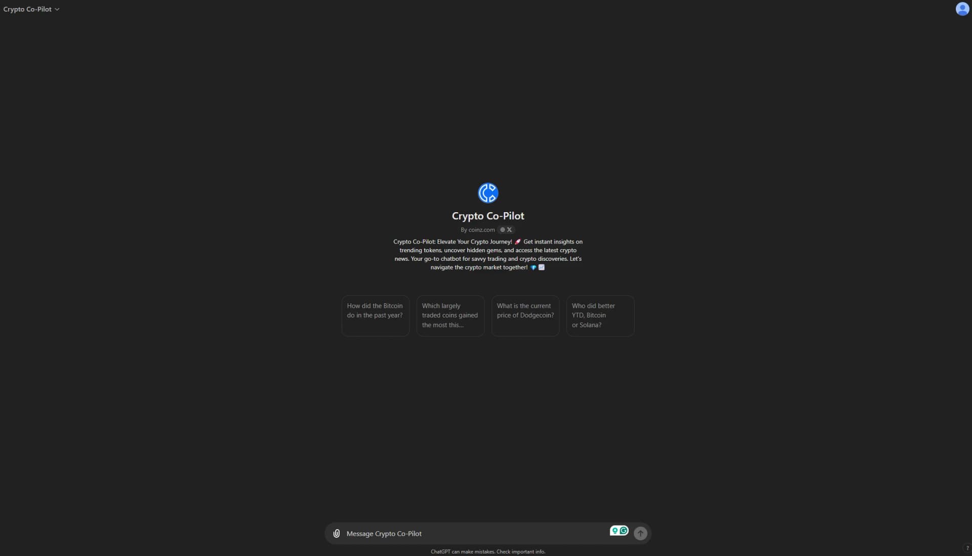 Crypto Co-Pilot screenshot
