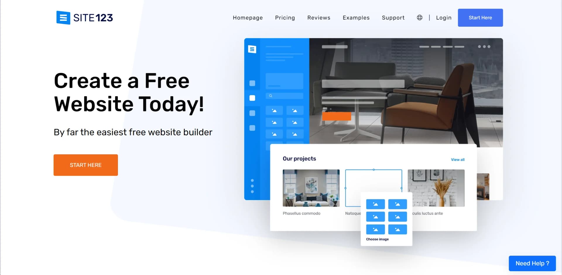 SITE123 screenshot