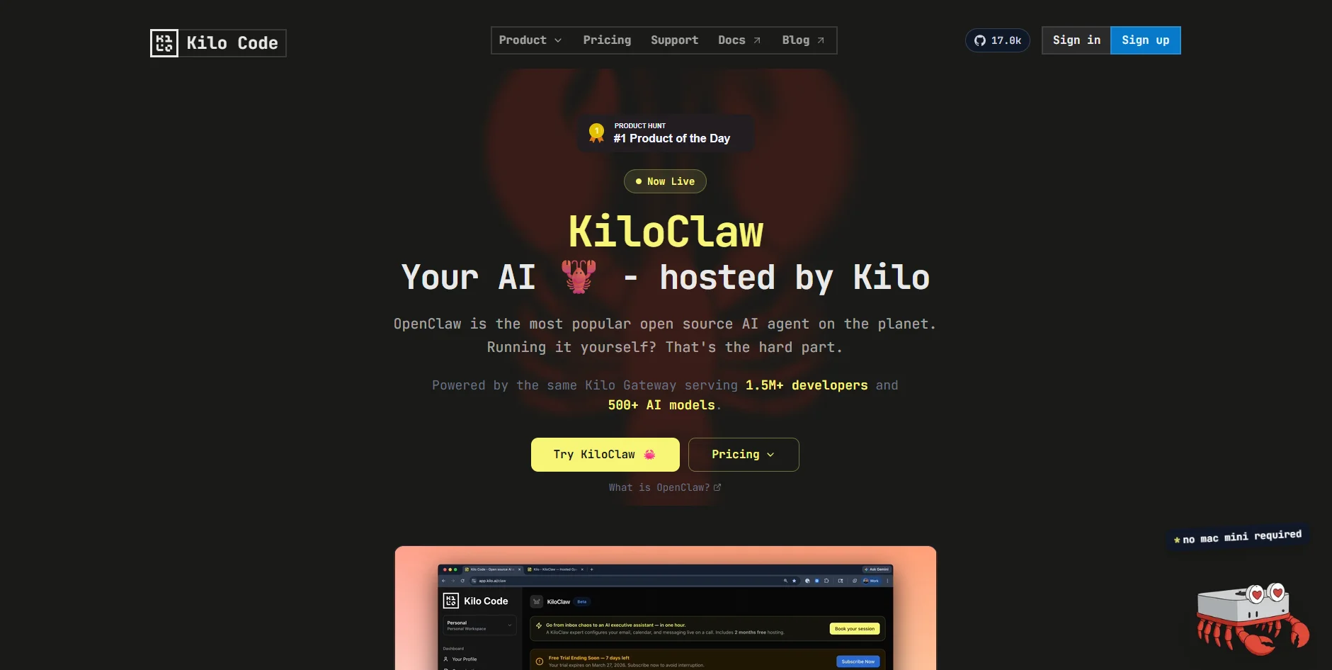 KiloClaw screenshot