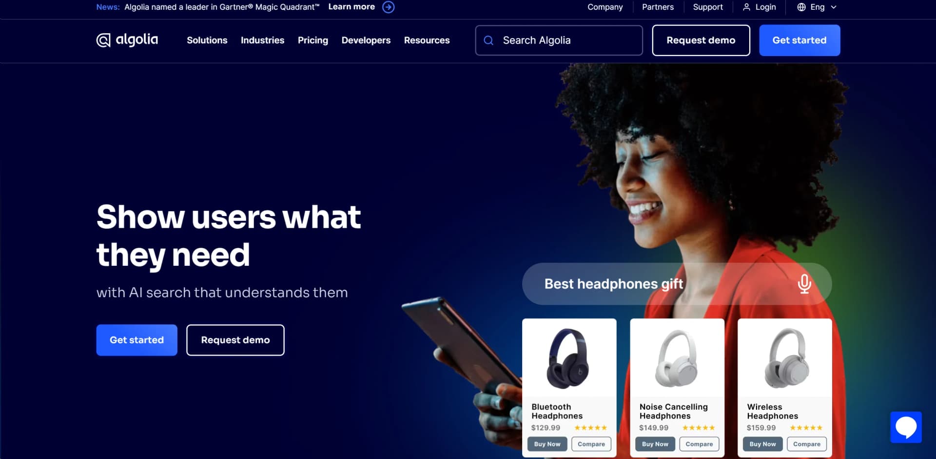 Algolia screenshot