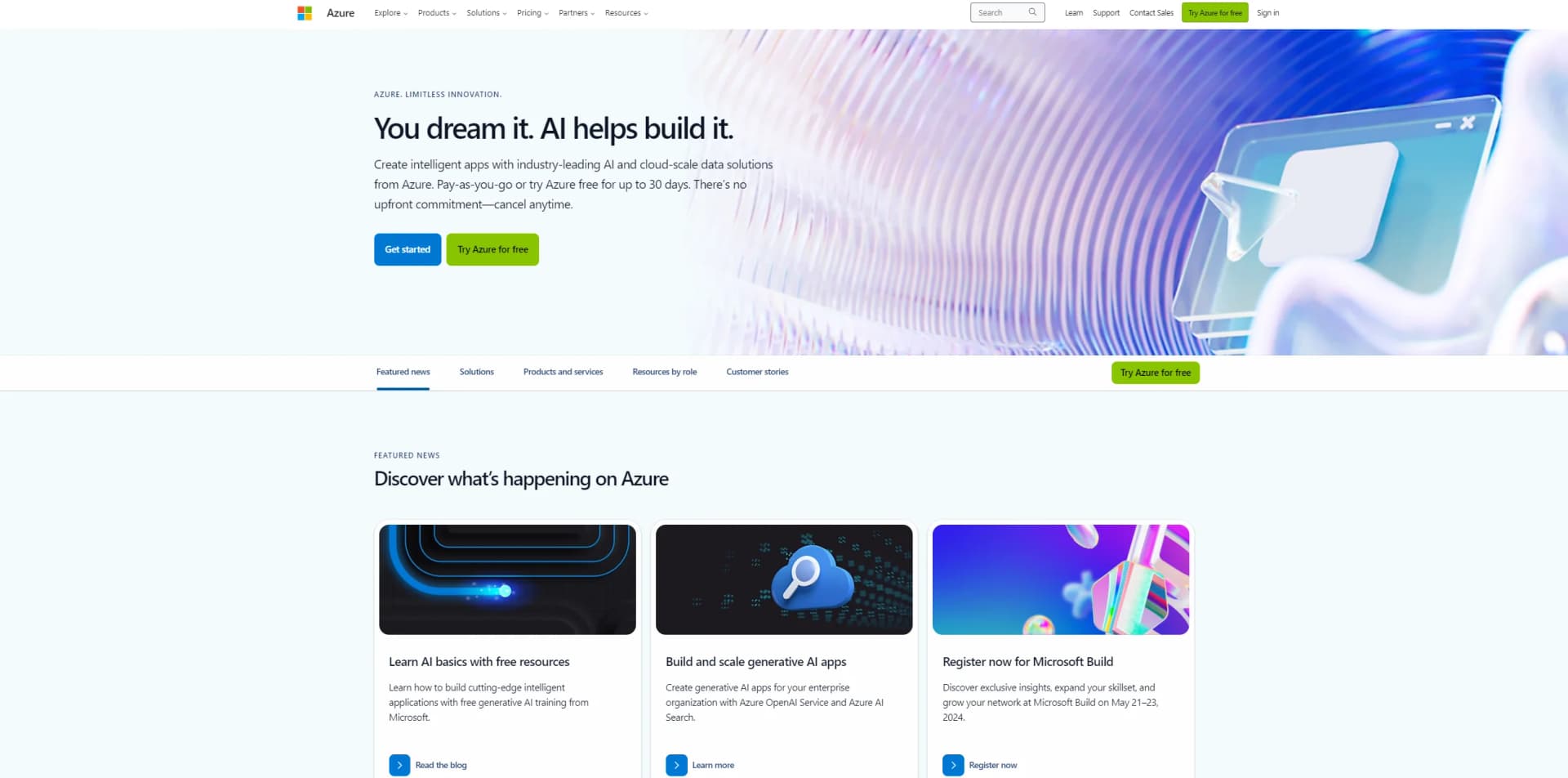 Microsoft Azure screenshot
