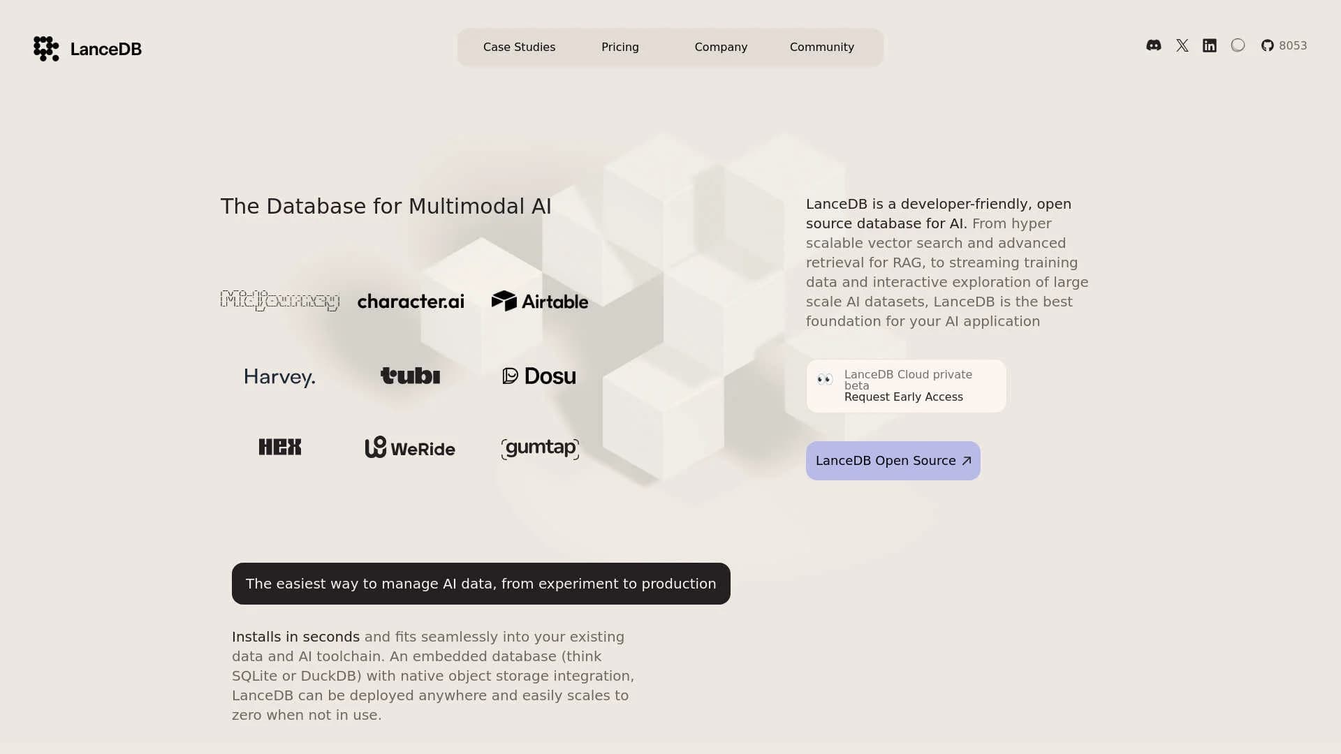 LanceDB screenshot