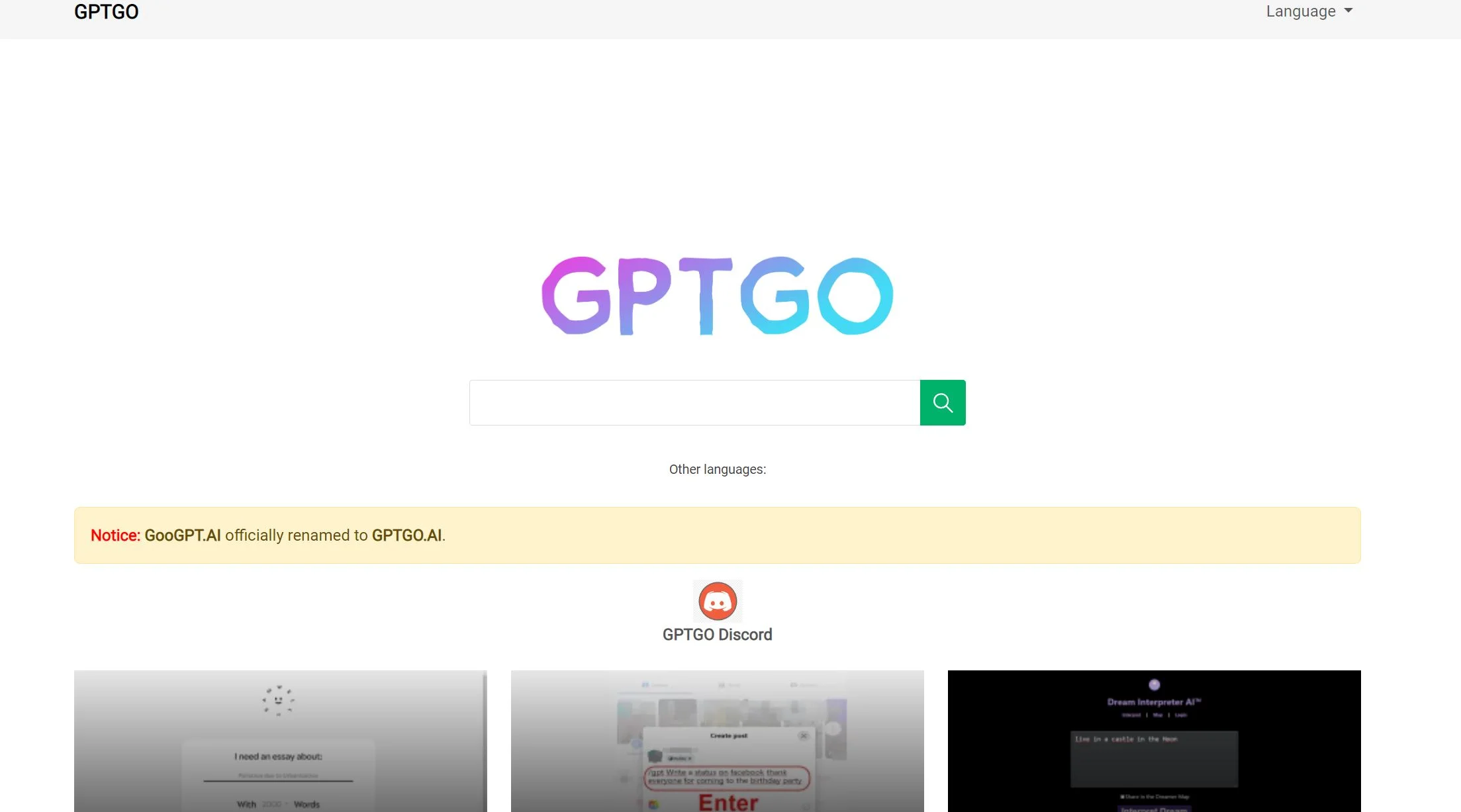GPTGO screenshot