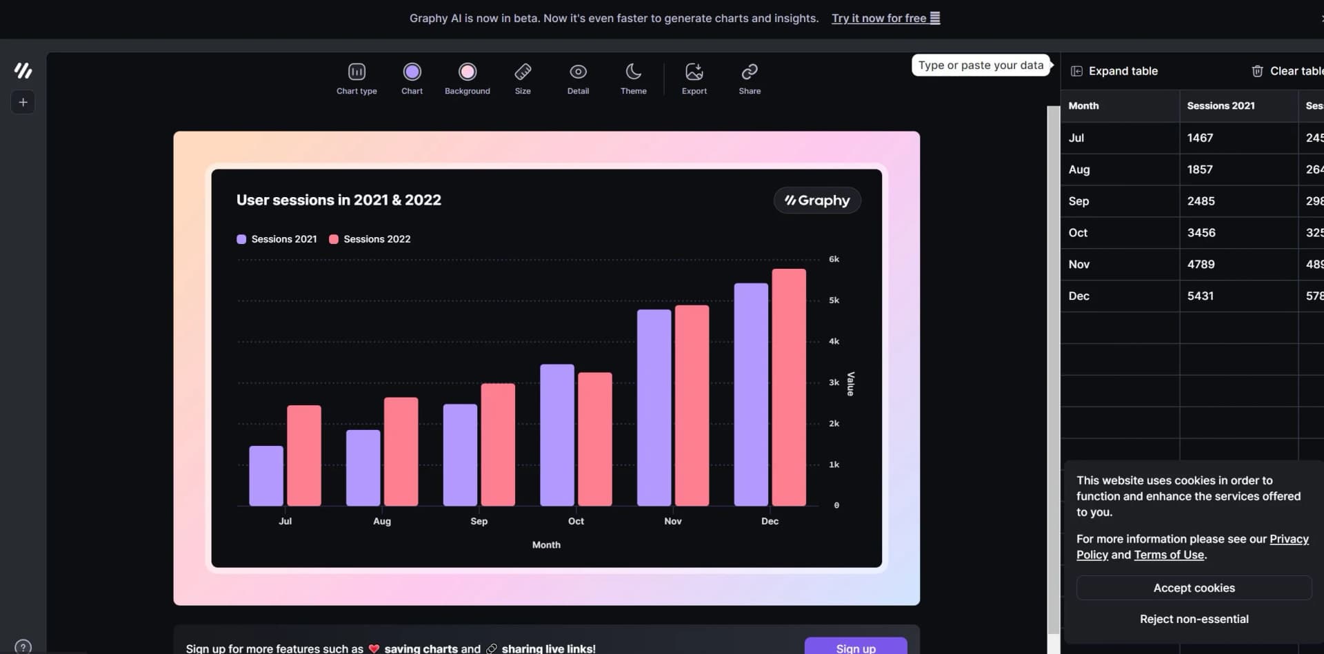 Graphy screenshot