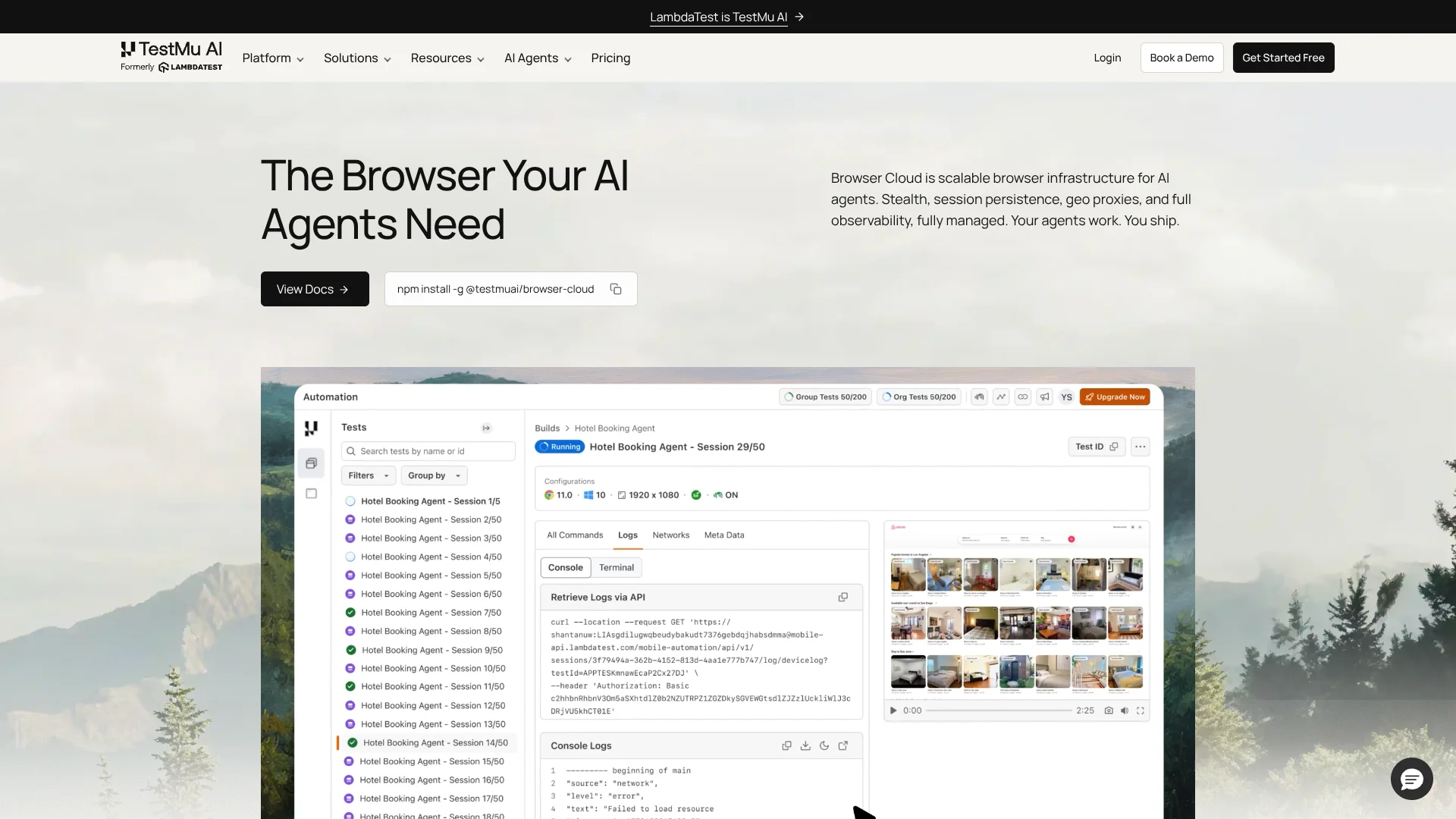 Browser Cloud by TestMu AI screenshot