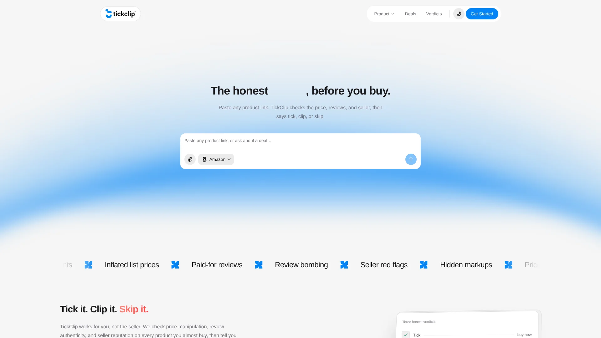 Tickclip screenshot