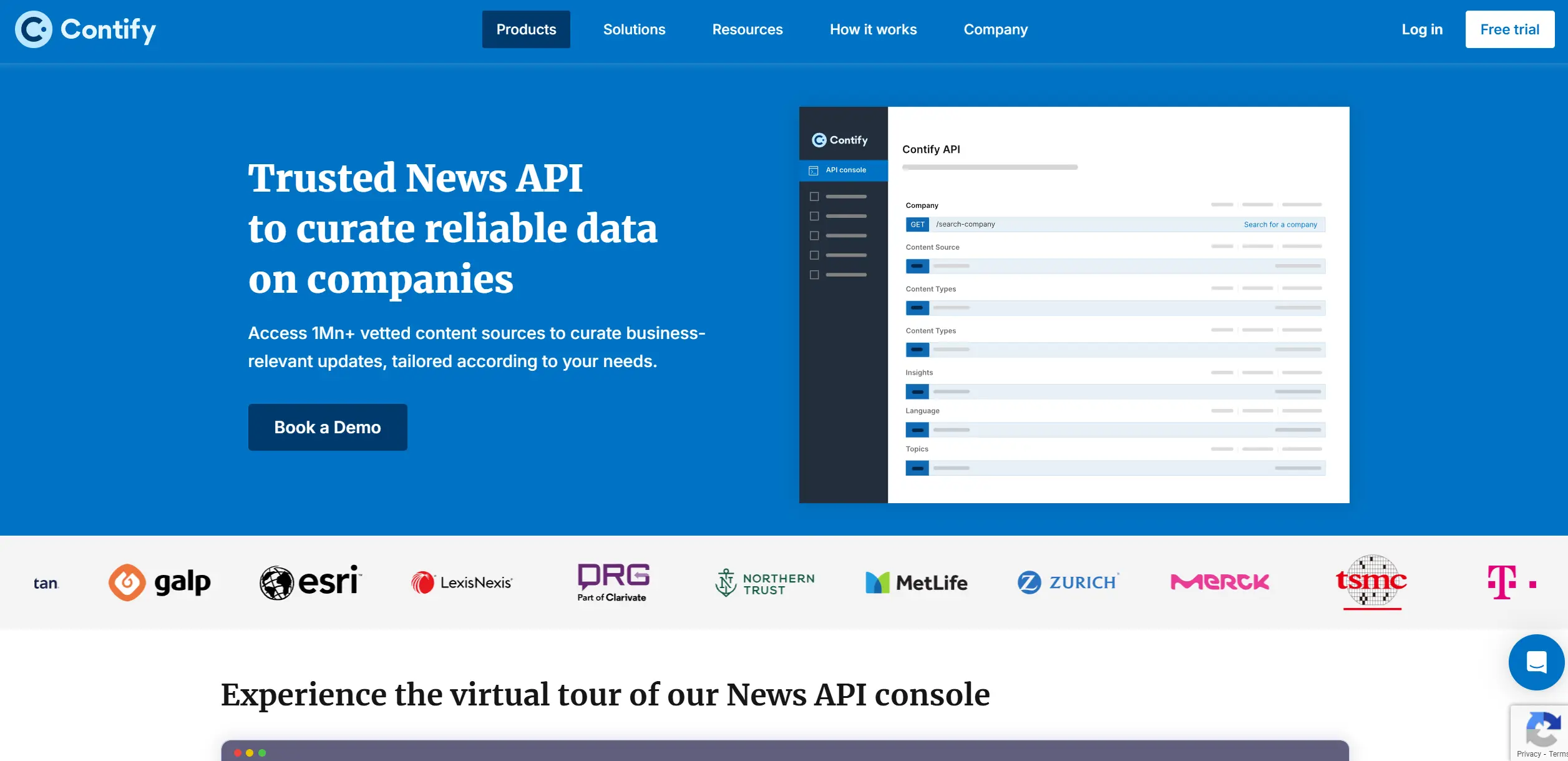 Contify News API screenshot