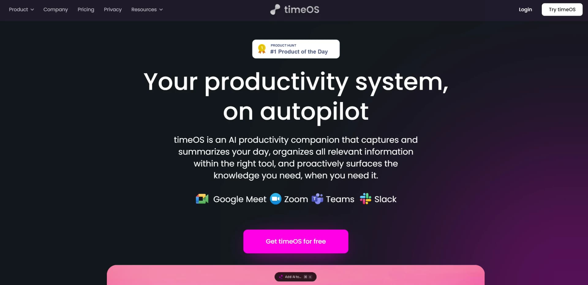 timeOS screenshot