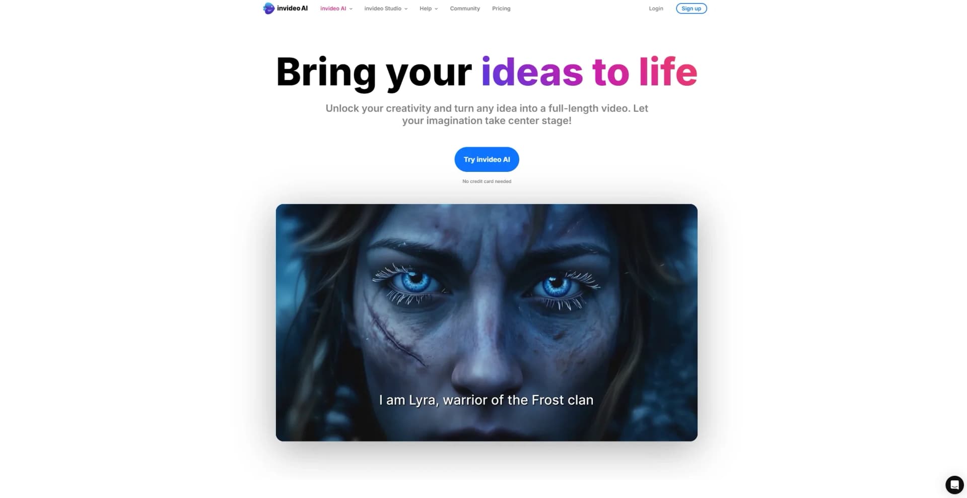 invideo AI screenshot