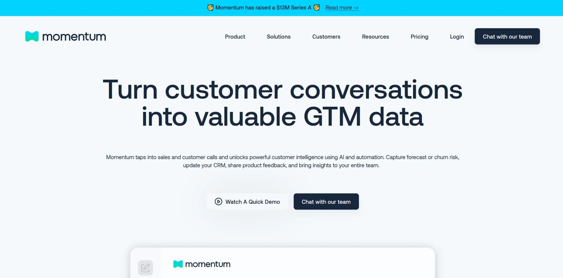 Momentum screenshot