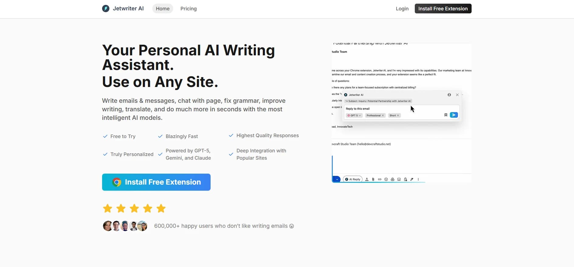 Jetwriter AI screenshot
