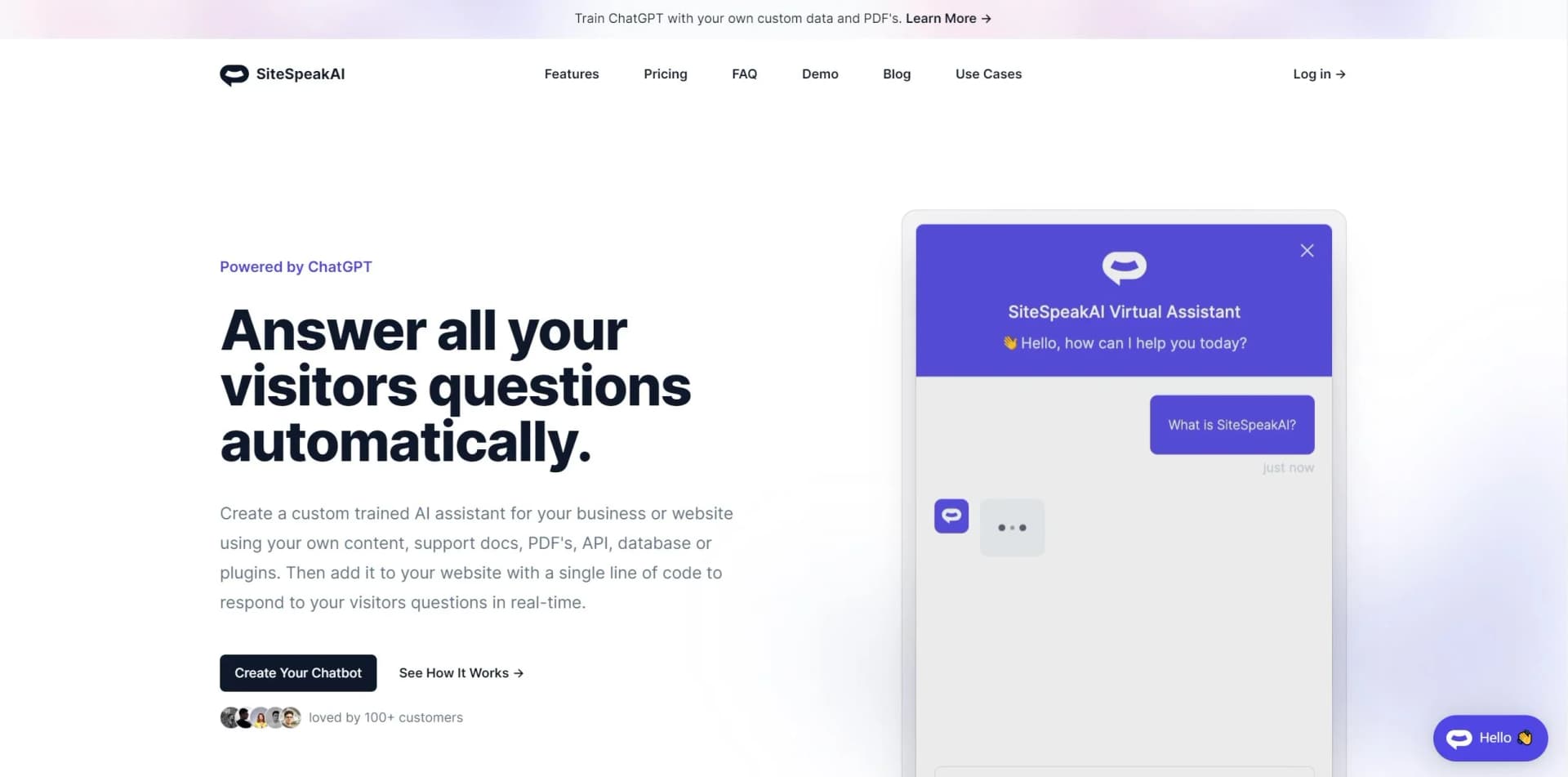 SiteSpeakAI screenshot