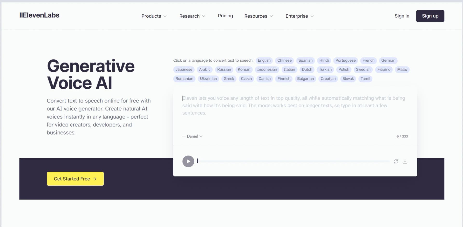 ElevenLabs screenshot