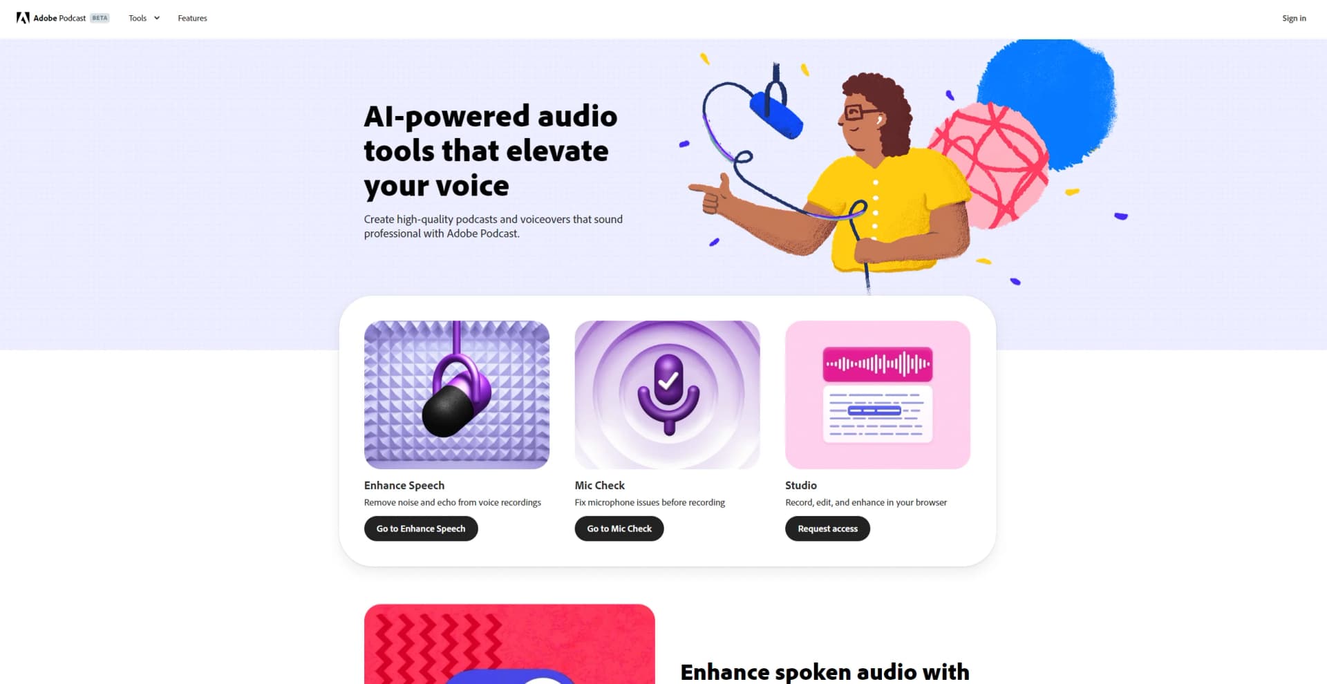 Adobe Podcast screenshot
