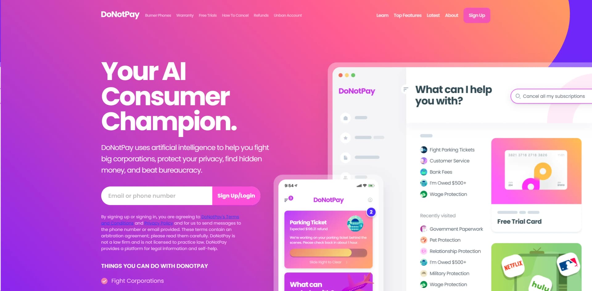 DoNotPay screenshot