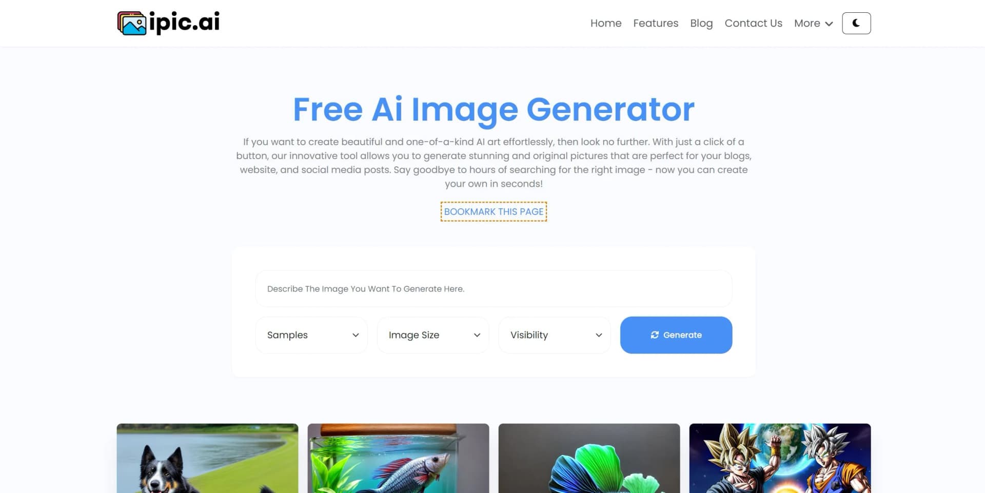Ipic.ai screenshot