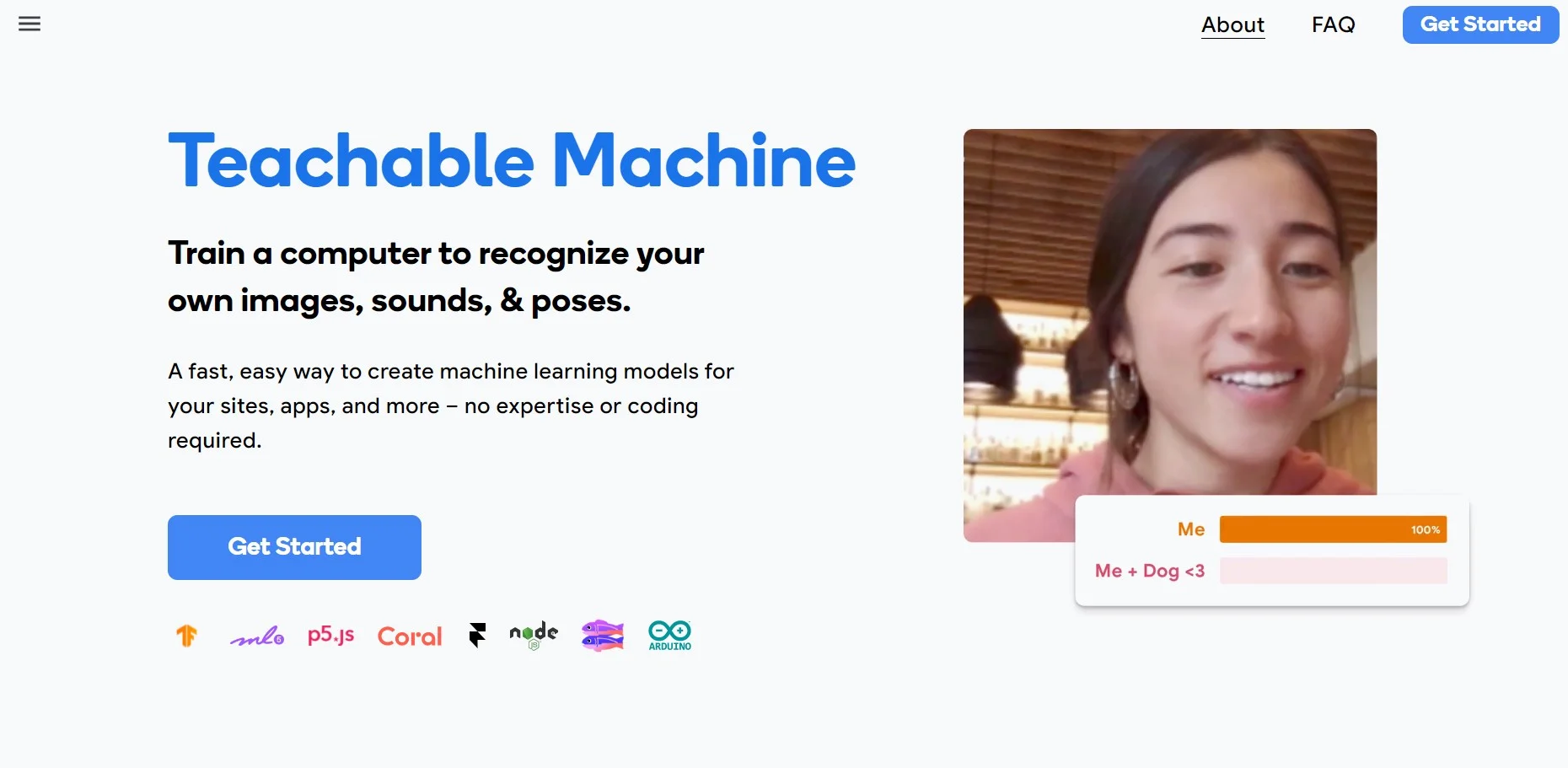 Teachable Machine screenshot