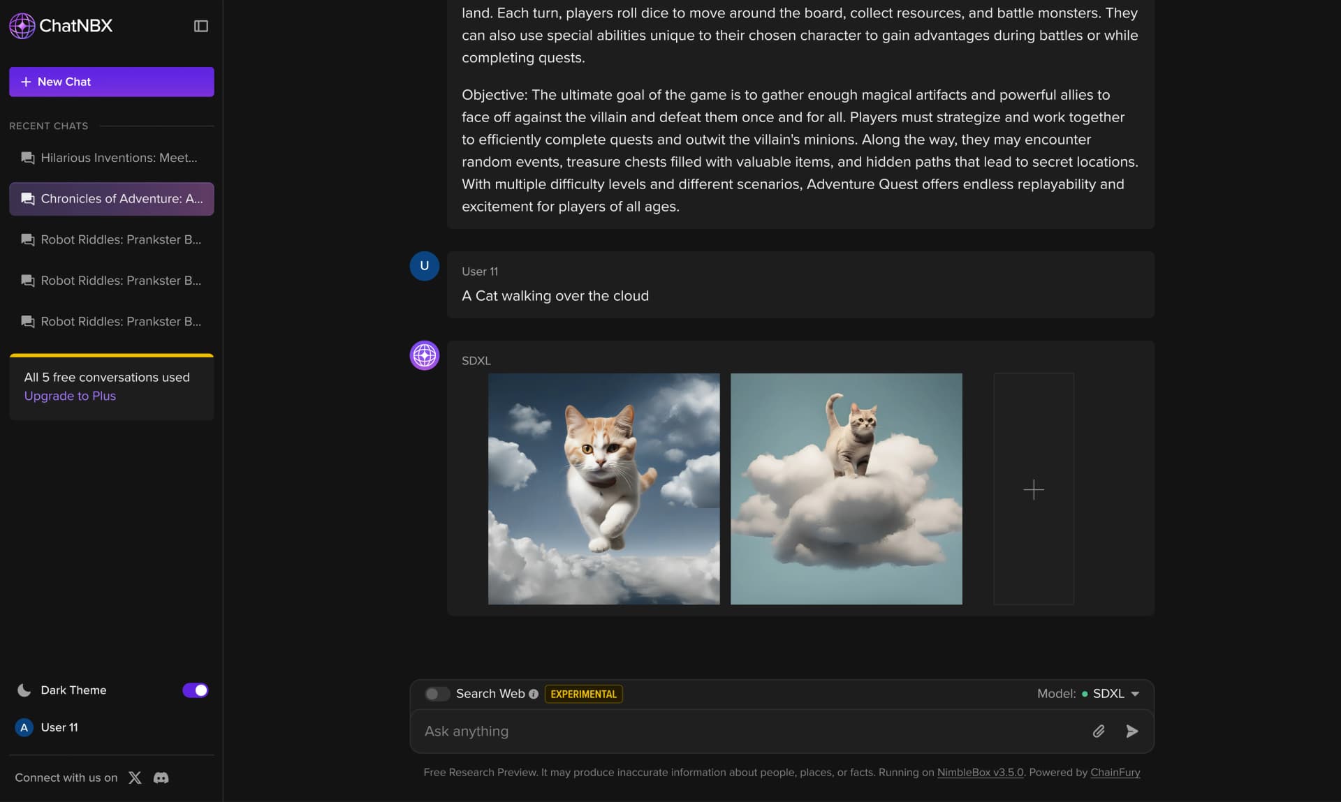 ChatNBX screenshot