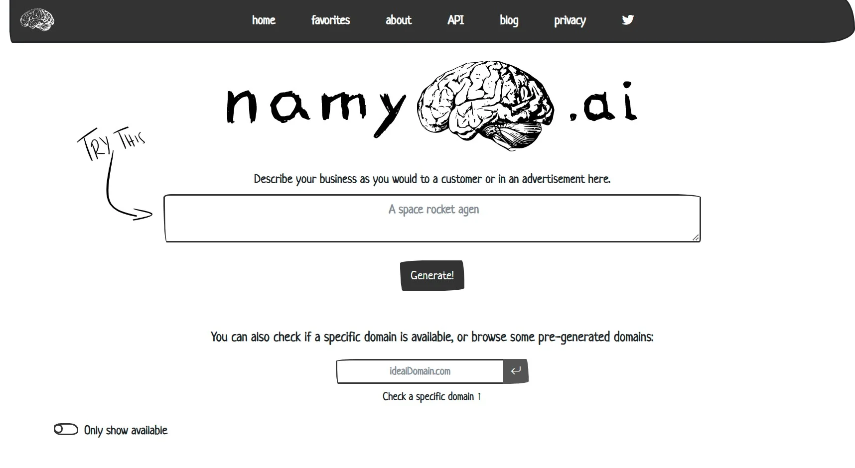 Namy.ai screenshot