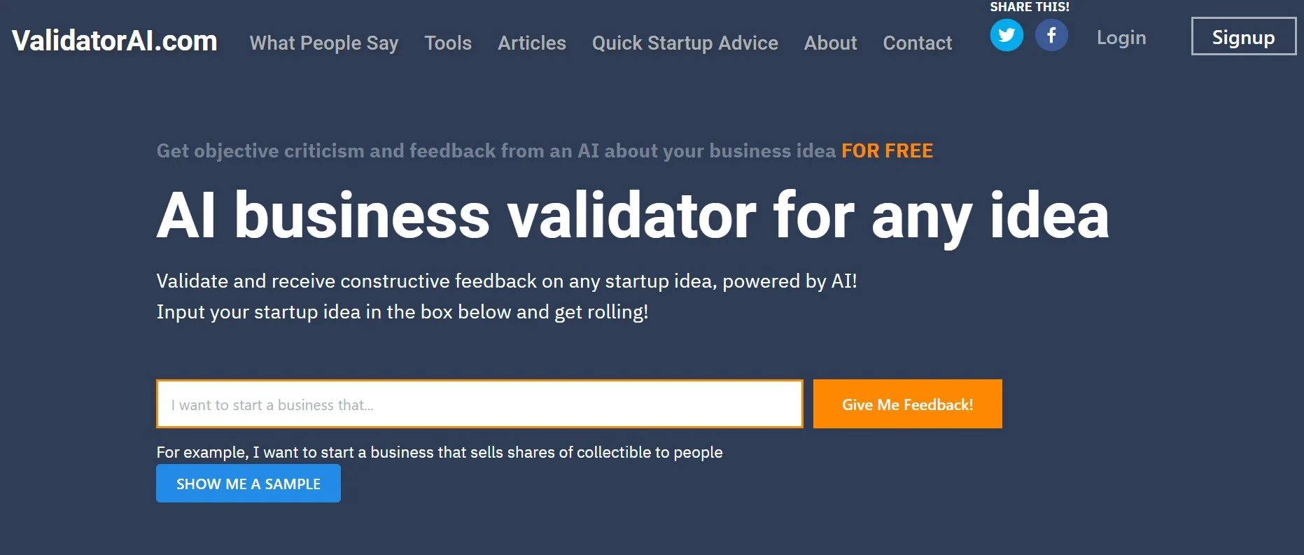 Validator AI screenshot